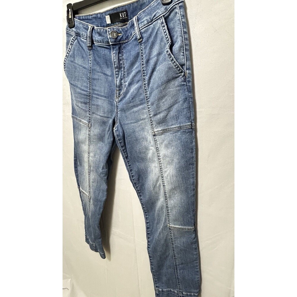 Kut From The Kloth Womens 8 Reese High Rise‎ Ankle Straight Leg Blue Denim Jeans - Picture 13 of 16